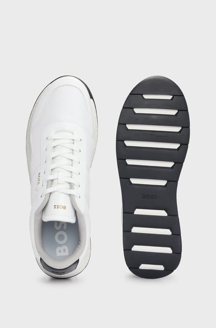 BOSS BOSS Erkek Marka Logolu Rahat Taban Bağıcıklı Beyaz Sneaker 50523180-100