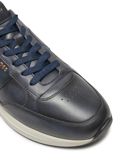 BOSS BOSS Erkek Marka Logolu Rahat Taban Bağıcıklı Lacivert Sneaker 50529502-410
