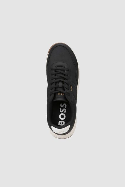 BOSS BOSS Erkek Marka Logolu Rahat Taban Bağıcıklı Siyah Sneaker 50523180-001