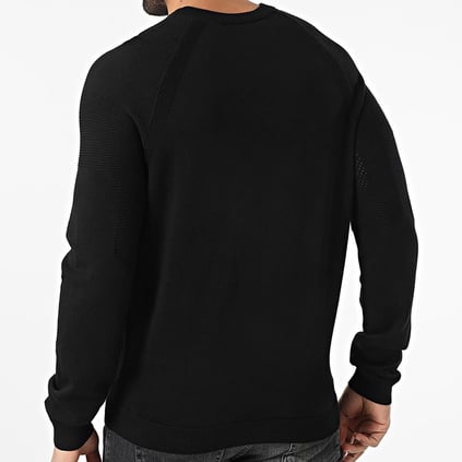 BOSS BOSS Erkek Marka Logolu Uzun Kollu Slim Fit Siyah Kazak 50528739-001