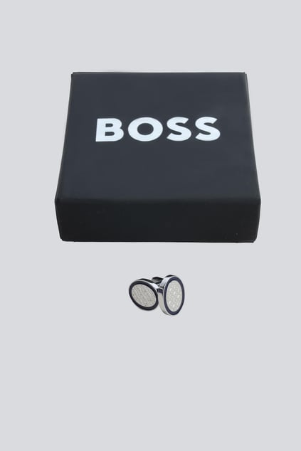BOSS BOSS Erkek Monogram Logo Detaylı Lacivert Kol Düğmesi 50544116-410