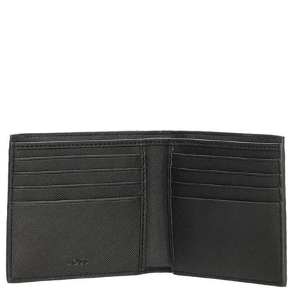 BOSS  BOSS Erkek Monogram Logo Dokulu Ekstra Kart Bölmeli %100 Deri Siyah Kartlık 50548798-001