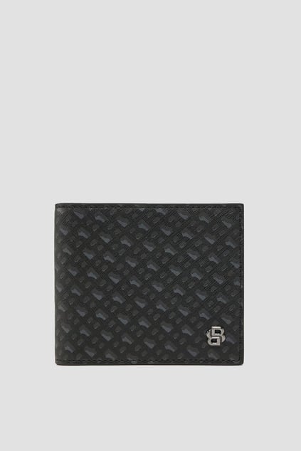 BOSS BOSS Erkek Monogram Logolu Çıtçıtlı Bozuk Para Bölmeli 6'lı Kart Bölmeli Siyah Kartlık 50536776-002