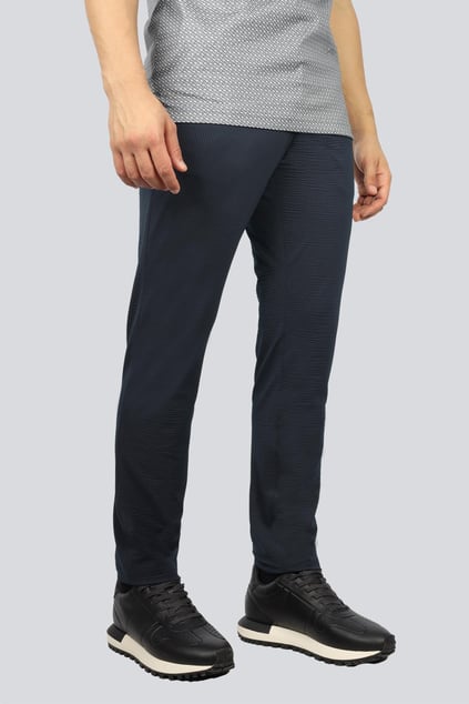 BOSS BOSS Erkek Normal Kalıp Beli Lastikli Dokuma Kumaş Lacivert Pantolon 50529423-404