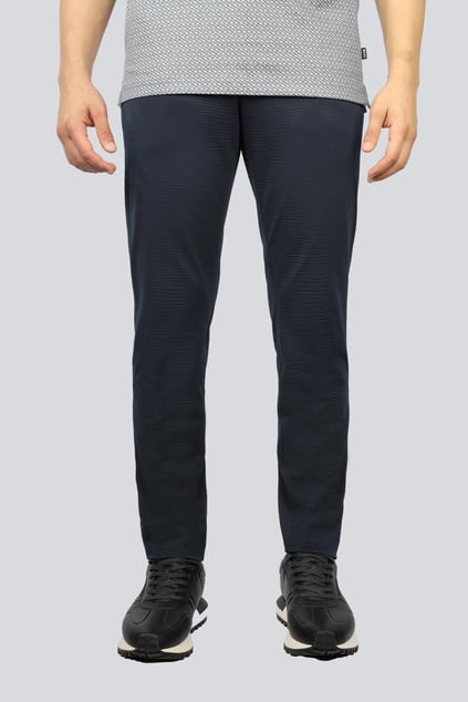 BOSS BOSS Erkek Normal Kalıp Beli Lastikli Dokuma Kumaş Lacivert Pantolon 50529423-404