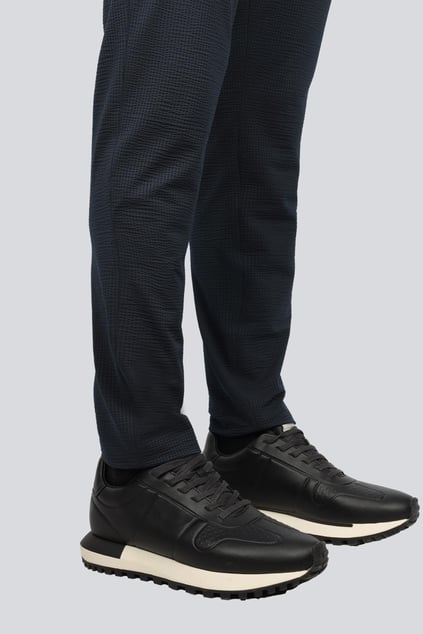 BOSS BOSS Erkek Normal Kalıp Beli Lastikli Dokuma Kumaş Lacivert Pantolon 50529423-404