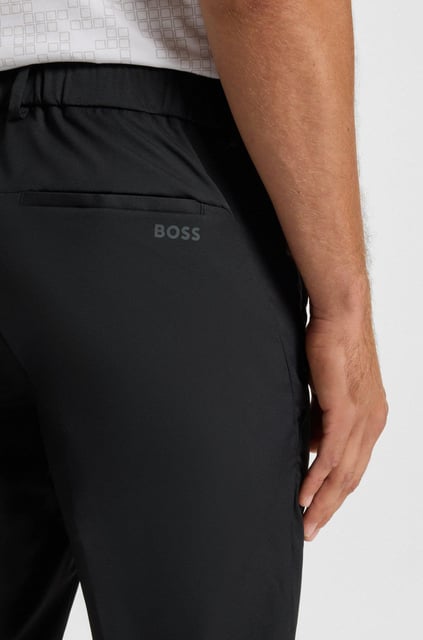 BOSS  BOSS Erkek Normal Kalıp Dokuma Kumaş Düz Paça Siyah Pantolon 50541368-001