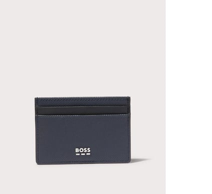 BOSS BOSS Erkek Ön Tarafta Kabartmalı Logo İç Bölmeli Lacivert Kartlık 50536095-405