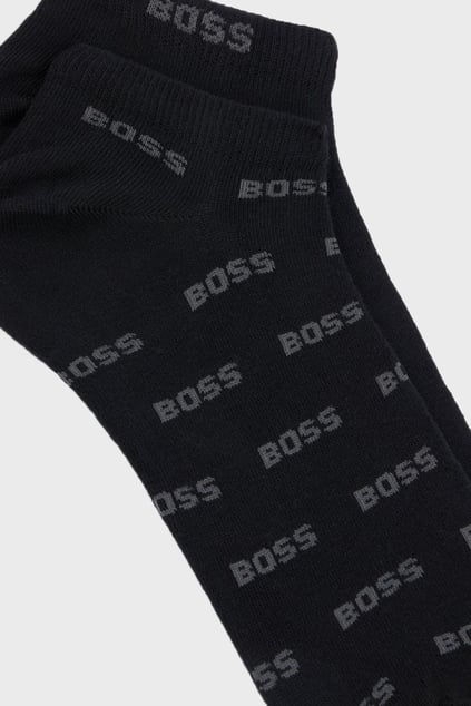 BOSS BOSS Erkek Pamuklu Esnek Kumaş Logolu Kısa Siyah Çorap 50511423-001