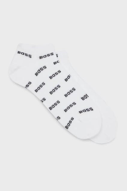 BOSS BOSS Erkek Pamuklu Esnek Kumaş Logolu Kısa Beyaz Çorap 50511423-100