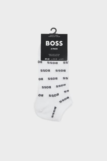 BOSS BOSS Erkek Pamuklu Esnek Kumaş Logolu Kısa Beyaz Çorap 50511423-100
