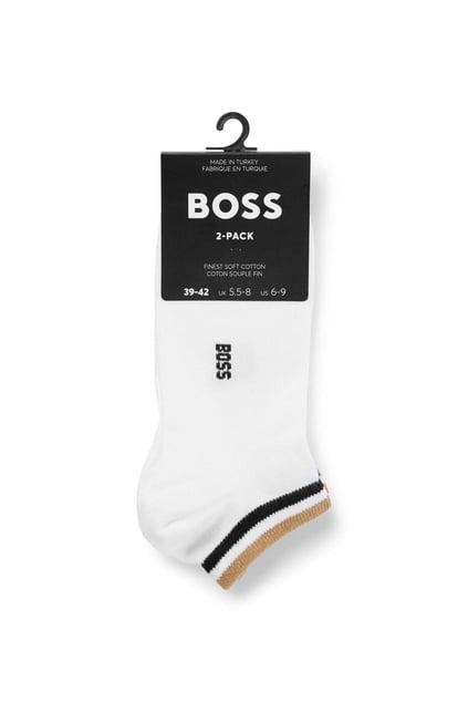 BOSS BOSS Erkek Pamuklu Logolu Dokuma Kumaş Beyaz Çorap 50491192-100
