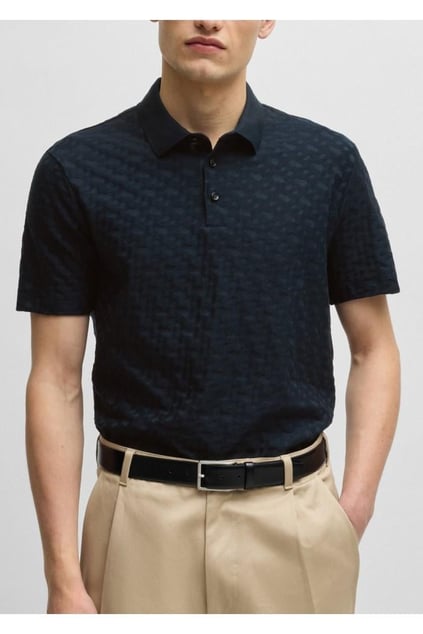 BOSS BOSS Erkek Polo Yaka Regular Fit Pamuklu Kısa Kollu Lacivert Polo Yaka T-Shirt 50537132-404