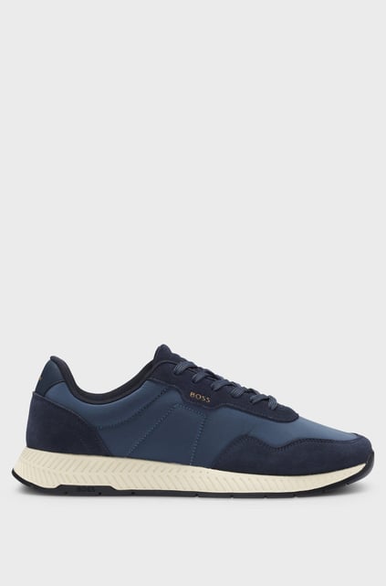 BOSS BOSS Erkek Rahat Taban Renk Geçişli Süet Detaylı Lacivert Sneaker 50536469-410