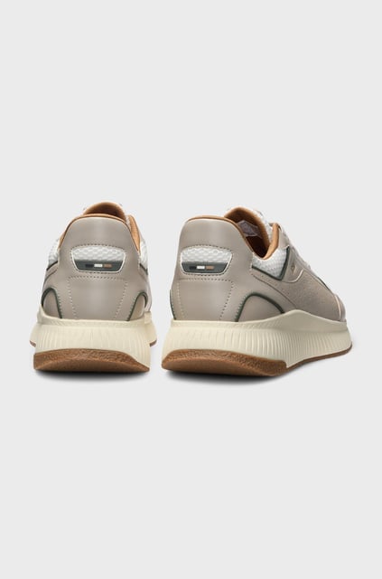 BOSS BOSS Erkek Rahat Yüksek Taban File ve Deri Karışımlı Bej Sneaker 50548717-263