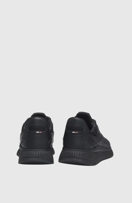 BOSS  BOSS Erkek Rahat Yüksek Taban File ve Deri Karışımlı Siyah Sneaker 50548717-005