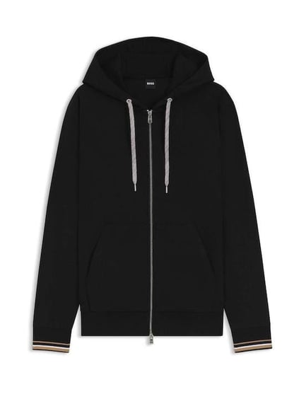 BOSS  BOSS Erkek Regular Fit Kapüşonlu Pamuklu Uzun Kollu Siyah Sweatshirt 50543427-001