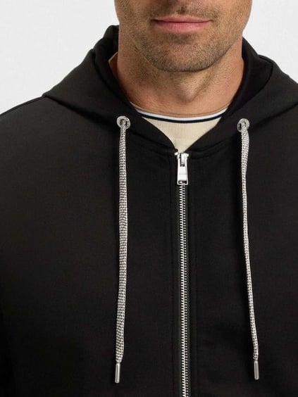 BOSS  BOSS Erkek Regular Fit Kapüşonlu Pamuklu Uzun Kollu Siyah Sweatshirt 50543427-001