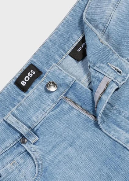 BOSS BOSS Erkek Regular Fit Normal Bel Düz Paça Denim Mavi Jeans 50540483-439