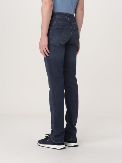 BOSS BOSS Erkek Regular Fit Normal Bel Düz Paça Pamuklu Denim Lacivert Jeans 50538543-406