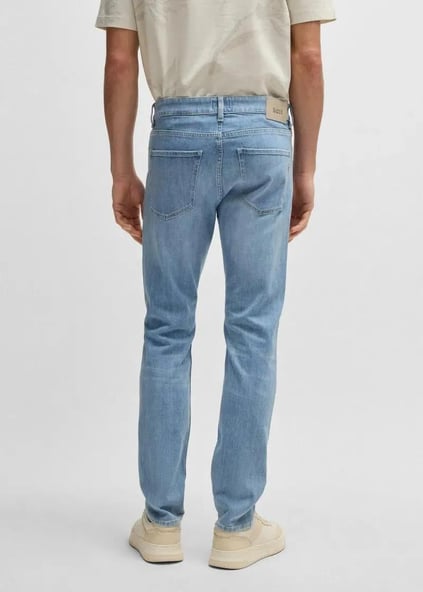 BOSS BOSS Erkek Regular Fit Normal Bel Düz Paça Denim Mavi Jeans 50540483-439