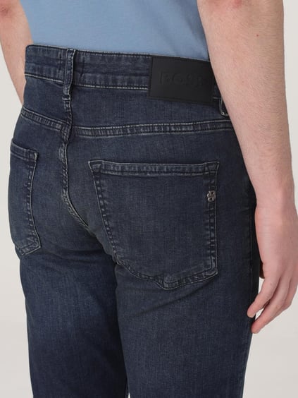 BOSS BOSS Erkek Regular Fit Normal Bel Düz Paça Pamuklu Denim Lacivert Jeans 50538543-406