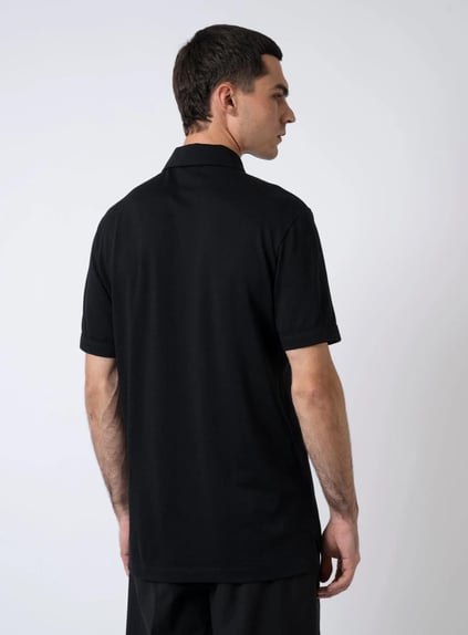 BOSS  BOSS Erkek Regular Fit Pike Dokuma Kumaş Kısa Kollu Yarım Fermuarlı Siyah Polo Yaka T-Shirt 50544091-001