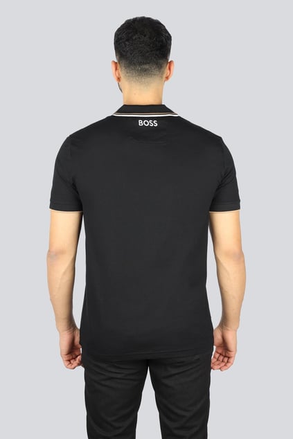 BOSS BOSS Erkek Regular Fit Polo Yaka Pamuklu Kısa Kollu Siyah Polo Yaka T-Shirt 50469102-009