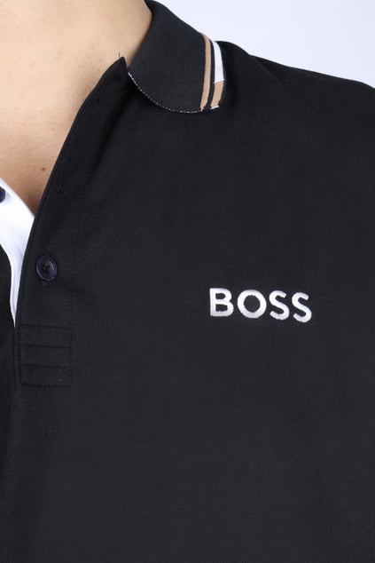 BOSS BOSS Erkek Regular Fit Polo Yaka Pamuklu Kısa Kollu Siyah Polo Yaka T-Shirt 50469102-009