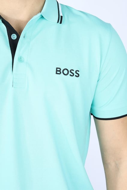 BOSS BOSS Erkek Regular Fit Polo Yaka Pamuklu Kısa Kollu Yeşil Polo Yaka T-Shirt 50469102-255