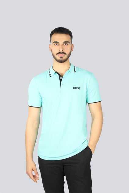 BOSS BOSS Erkek Regular Fit Polo Yaka Pamuklu Kısa Kollu Yeşil Polo Yaka T-Shirt 50469102-255