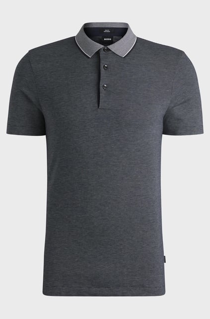 BOSS BOSS Erkek Relaxed Fit Pamuklu Polo Yaka Kısa Kollu Lacivert Polo Yaka T-Shirt 50536853-404