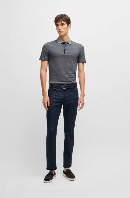 BOSS BOSS Erkek Relaxed Fit Pamuklu Polo Yaka Kısa Kollu Lacivert Polo Yaka T-Shirt 50536853-404
