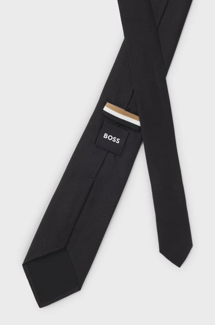 BOSS BOSS Erkek Saf İpek İçerikli Jakarlı Dokuma Kumaş Siyah Kravat 50480283-001