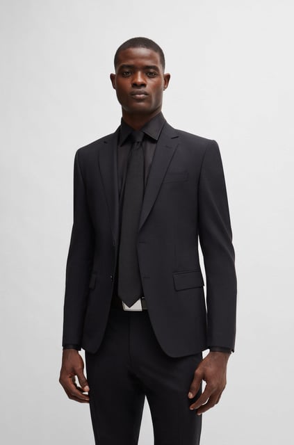 BOSS BOSS Erkek Saf İpek İçerikli Jakarlı Dokuma Kumaş Siyah Kravat 50480283-001