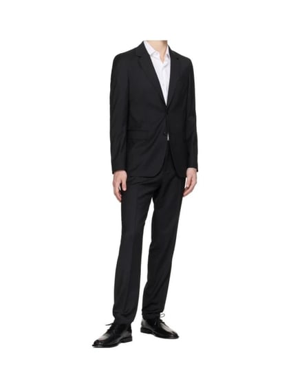 BOSS BOSS Erkek Saf Yünlü Astarlı Çentik Yakalı Slim Fit Siyah Takım Elbise 50546097-001