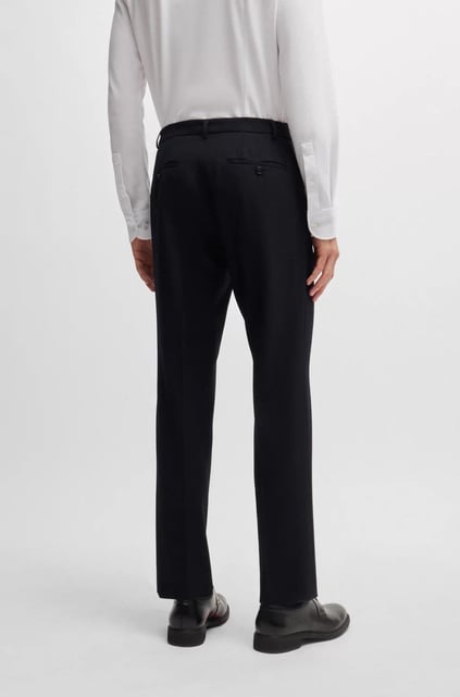 BOSS BOSS Erkek Slim Fit Düğme Kapamalı Kruvaze Yaka Şık Siyah Takım Elbise 50521666-001