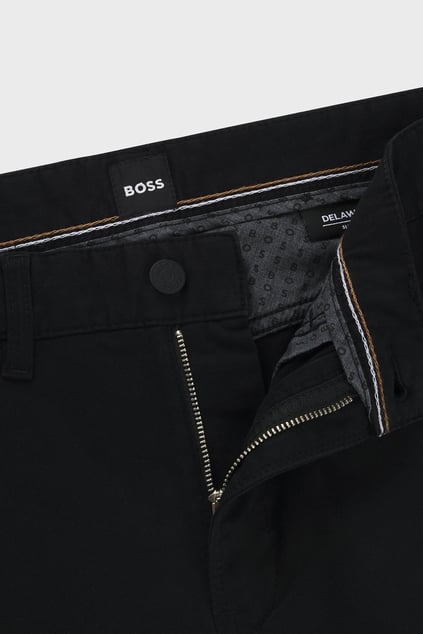 BOSS BOSS Erkek Slim Fit Esnek Pamuklu Normal Bel Düz Paça Siyah Pantolon 50524421-001