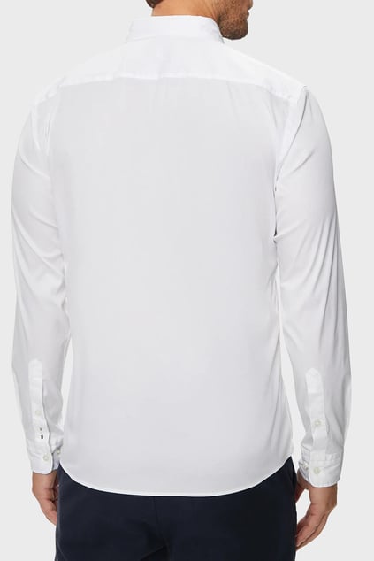 BOSS BOSS Erkek Slim Fit Uzun Kollu Logo Desenli Beyaz Gömlek 50520291-100