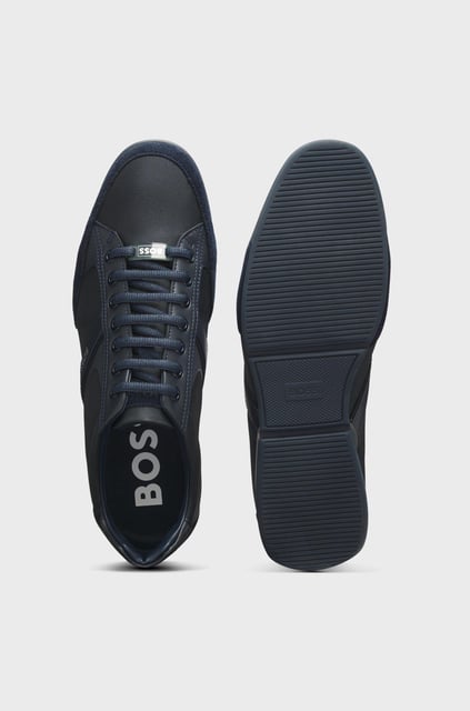 BOSS BOSS Erkek Süet Detaylı Koku Önleyici Astarlı Rahat Taban Lacivert Sneaker 50498265-401