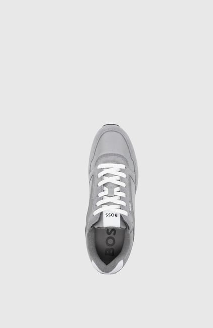 BOSS BOSS Erkek Süet Kumaş Rahat Taban Marka Logolu Bağcıklı Gri Sneaker 50523221-033