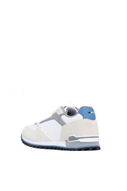 BOSS BOSS Erkek Süet Kumaş Rahat Taban Marka Logolu Bağcıklı Beyaz-Gri Sneaker 50523221-144