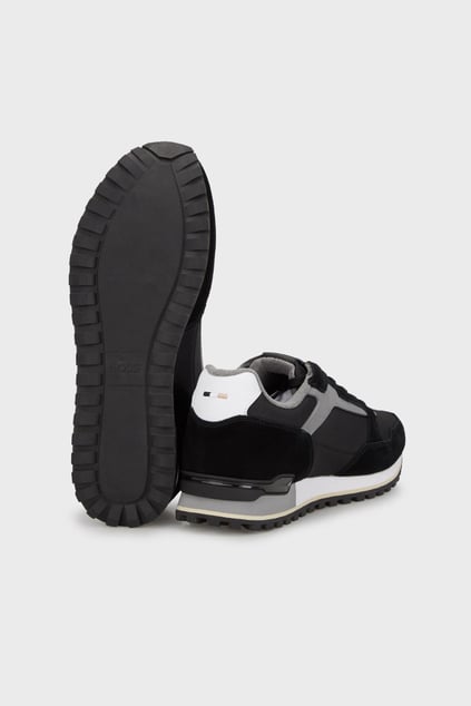 BOSS BOSS Erkek Süet Kumaş Rahat Taban Marka Logolu Bağcıklı Siyah Sneaker 50523221-010
