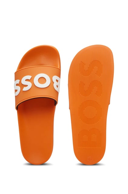BOSS BOSS Erkek Yumuşak Tabanlı Marka Logolu Rahat Açık Turuncu Terlik 50498241-829