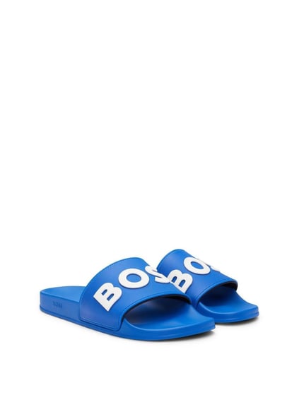 BOSS BOSS Erkek Yumuşak Tabanlı Marka Logolu Rahat Mavi Terlik 50498241-433