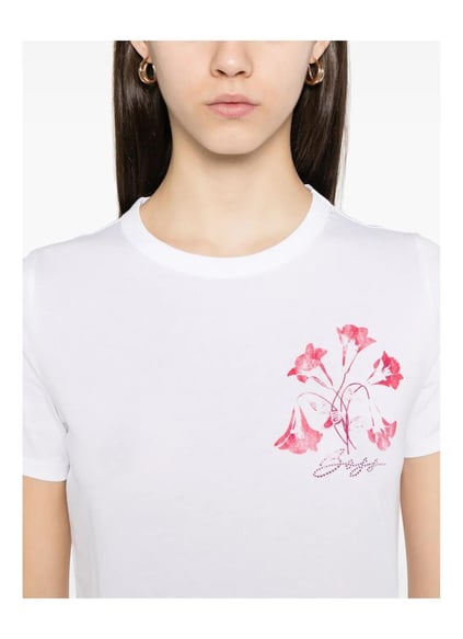 BOSS BOSS Kadın Dokuma Kumaş Dar Kalıp Yuvarlak Yakalı Kısa Kollu Beyaz2 T-Shirt 50535322-102