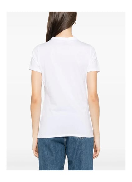 BOSS BOSS Kadın Dokuma Kumaş Dar Kalıp Yuvarlak Yakalı Kısa Kollu Beyaz2 T-Shirt 50535322-102