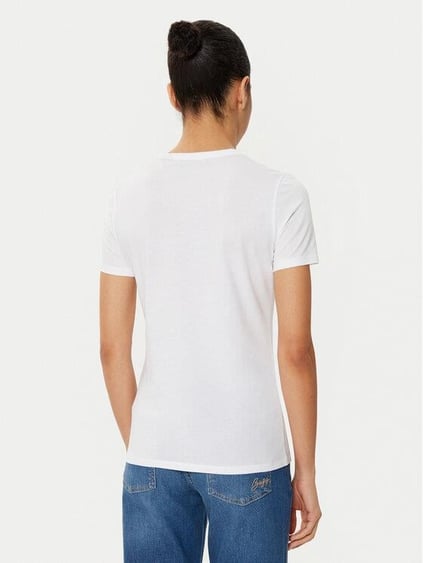 BOSS BOSS Kadın Dokuma Kumaş Dar Kalıp Yuvarlak Yakalı Kısa Kollu Beyaz1 T-Shirt 50535322-101