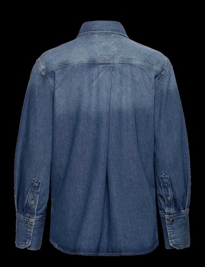 BOSS BOSS Kadın Rahat Kesim Gömlek Yaka Cep Detaylı Denim Lacivert Jeans 50530830-410