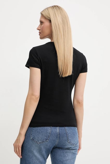 BOSS BOSS Kadın Yuvarlak Yaka Slim Fit Boss Yazı Detay Kısa Kol Siyah T-Shirt 50545287-001